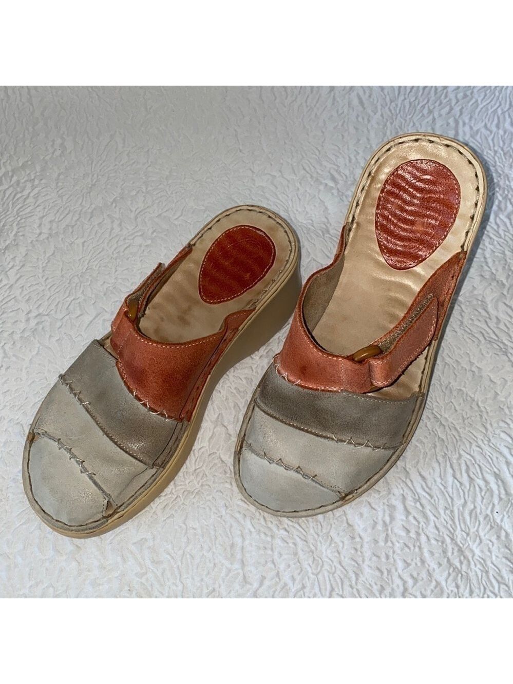 Orto Plus Leather Wedge Sandal Clogs